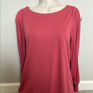 Women's Rose Pink Cold-Shoulder Boatneck Top